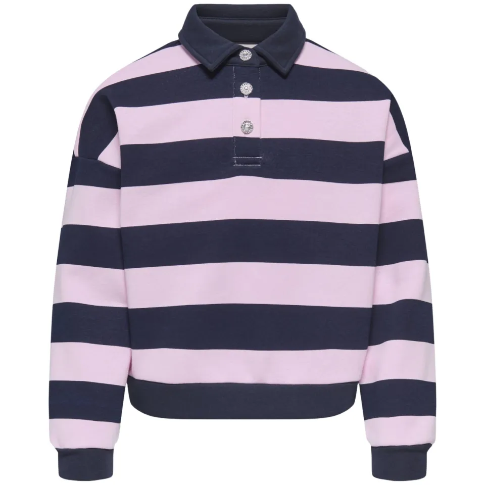 KIDS ONLY GIRL gestreepte sweater - donkerblauw/roze, foto 2