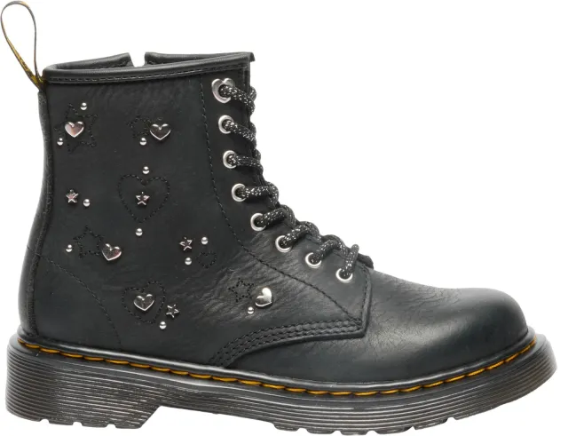 Dr. Martens 1460 Hs leren enkelboots met studs - zwart