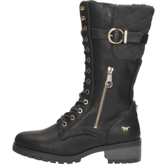 Mustang veterschoenen hoog zwart, foto 2