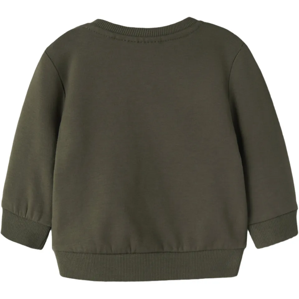 NAME IT BABY sweater met borduursels - olijfgroen, foto 2
