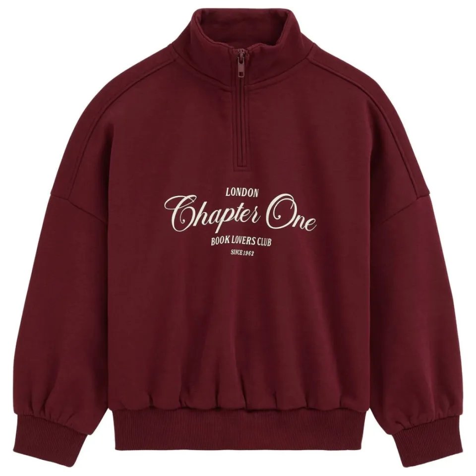 WE Fashion sweater met tekst - donkerrood, foto 3
