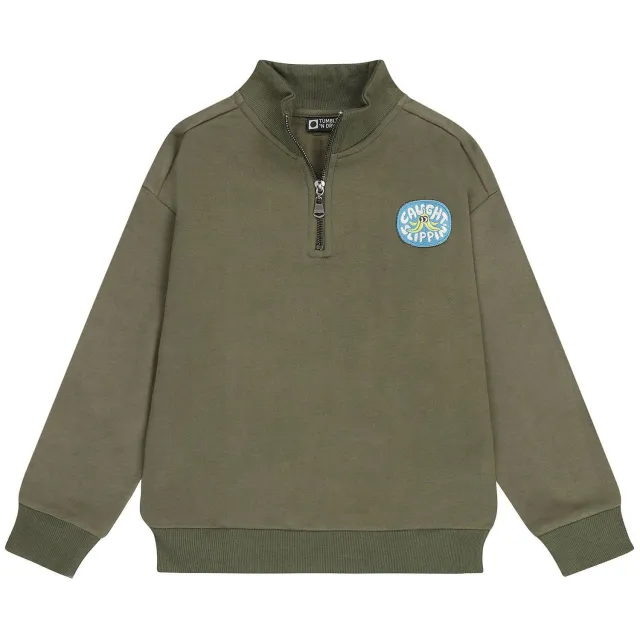 Tumble 'n Dry sweater met patches en backprint - olijfgroen, foto 2