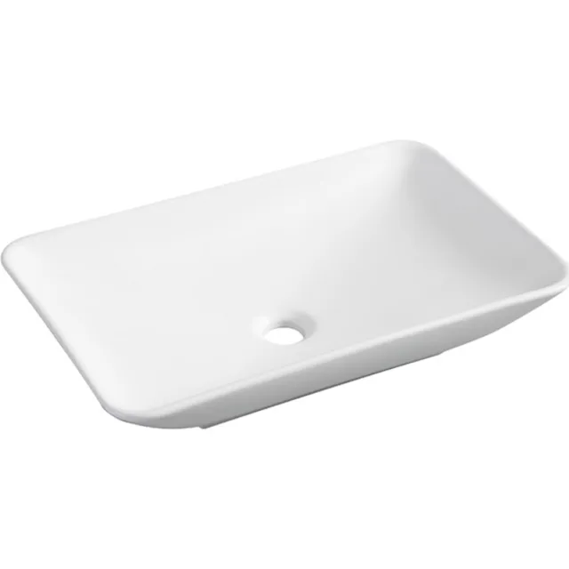 Wiesbaden Karé waskom rechthoekig 58 x 36 x 11,5 cm keramiek mat wit