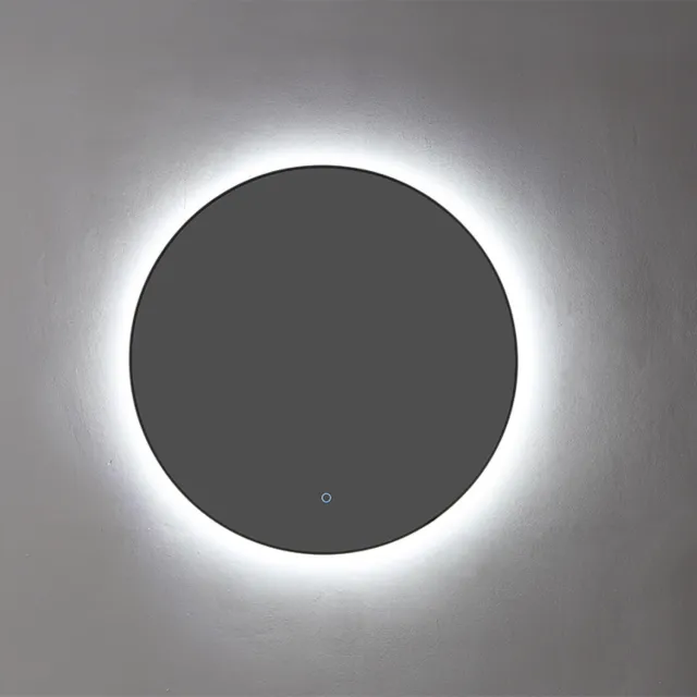 Sanilux Badkamerspiegel Sanilux Rond LED 3 Kleuren Instelbaar Dimbaar 100x2.5 cm Mat Zwart