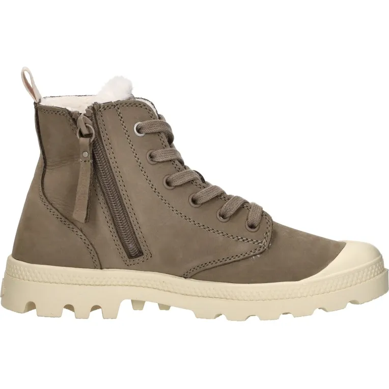Palladium Pampa Hi Zip enkellaars taupe