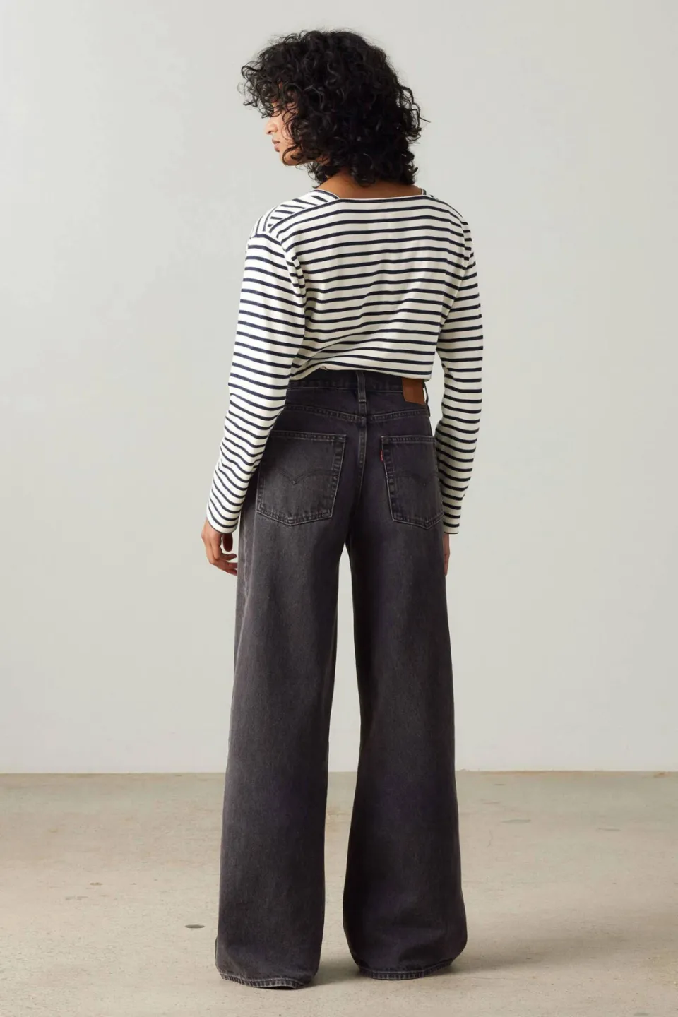 Levi's XL STRAIGHT high waist wide leg jeans black denim, foto 7