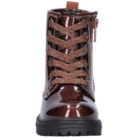 Nelson Kids lakleren enkelboots met glitters en profielzool - bruin, foto 3
