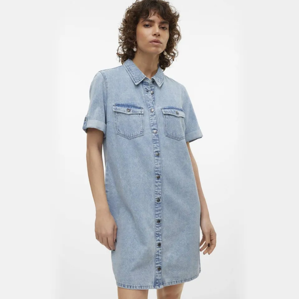 Vero Moda VMJENNIE spijkerjurk light blue denim, foto 6