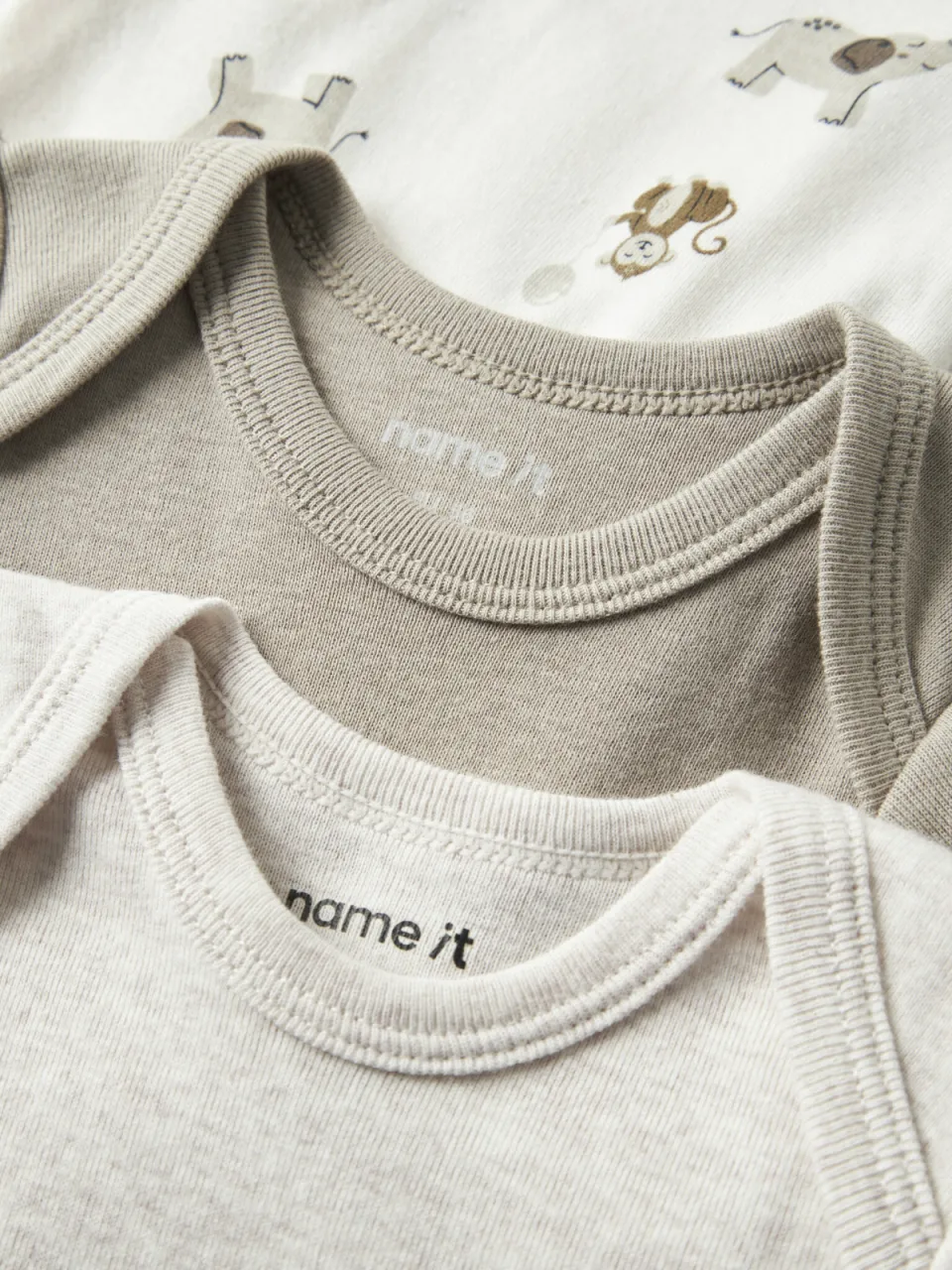 NAME IT BABY romper - groen/wit/grijs (set van 3), foto 7