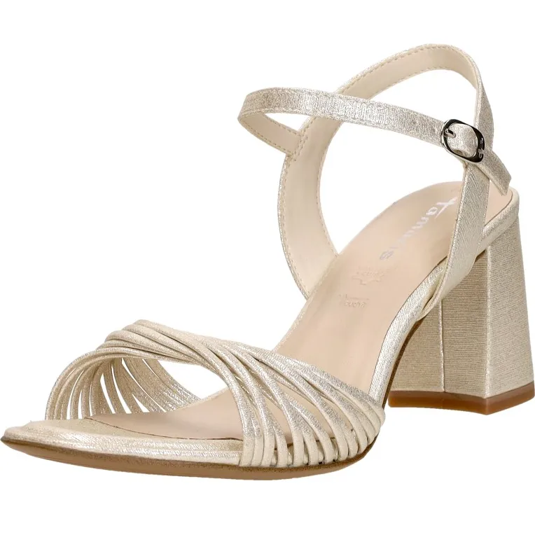 Tamaris sandalen met hak goudkleur, foto 3