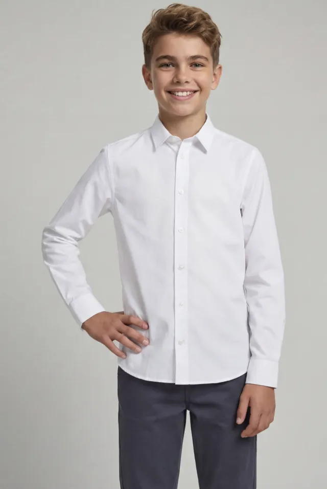 JJ Rebel JUNIOR casual overhemd - wit