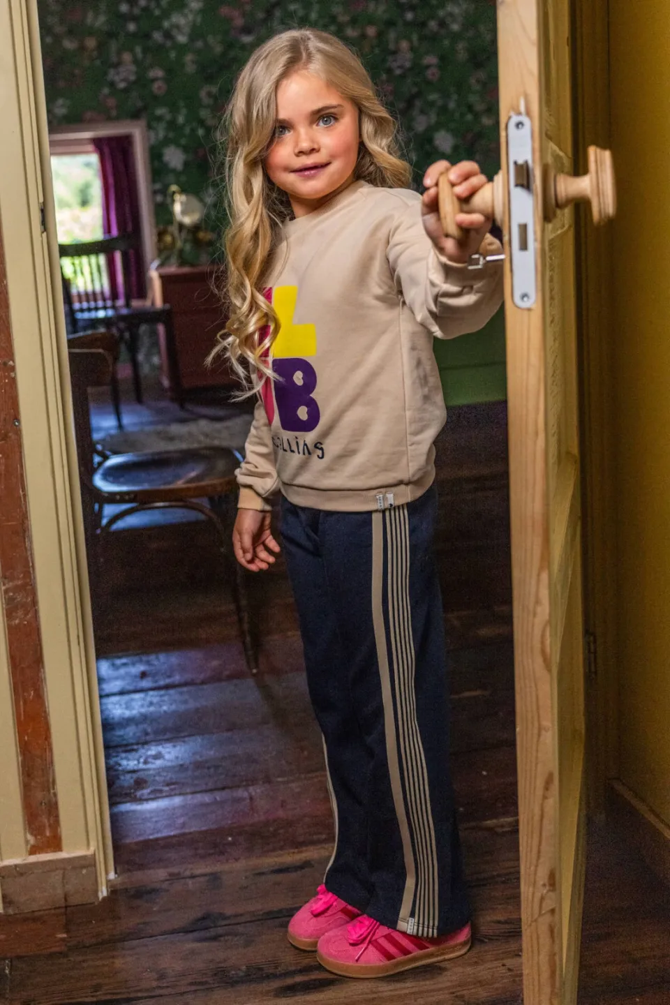 LOOXS little relaxed fit gestreepte joggingbroek donkerblauw, foto 4