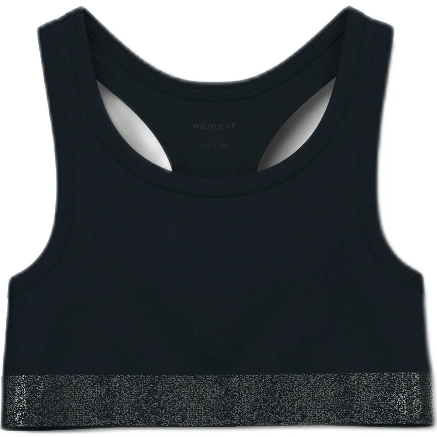 NAME IT bh top set van 2 zwart/grijs melange, foto 2
