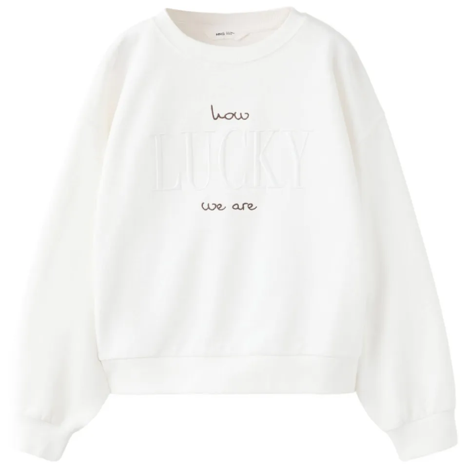 Mango Kids sweater met tekst - ecru, foto 2