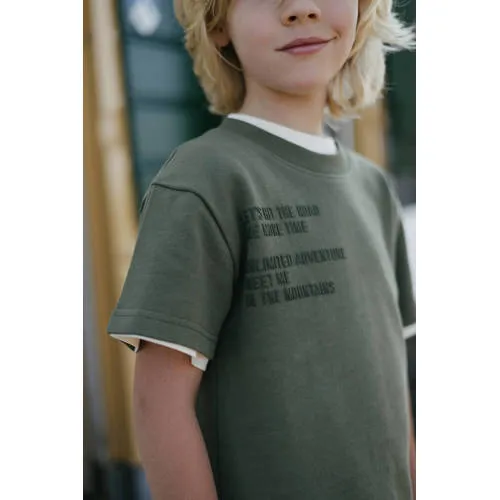 Levv Little t-shirt groen met tekstprint, foto 6