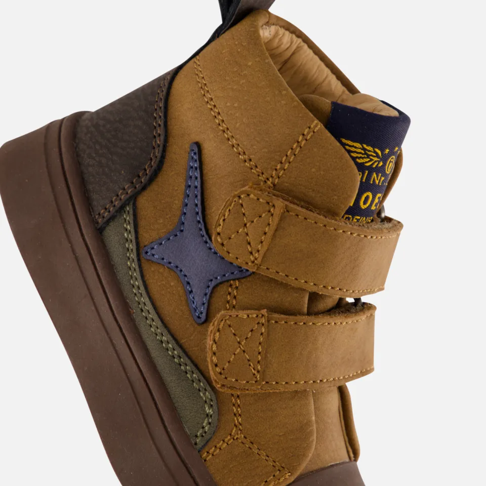 Shoesme klittenband hoge sneakers cognac, foto 6