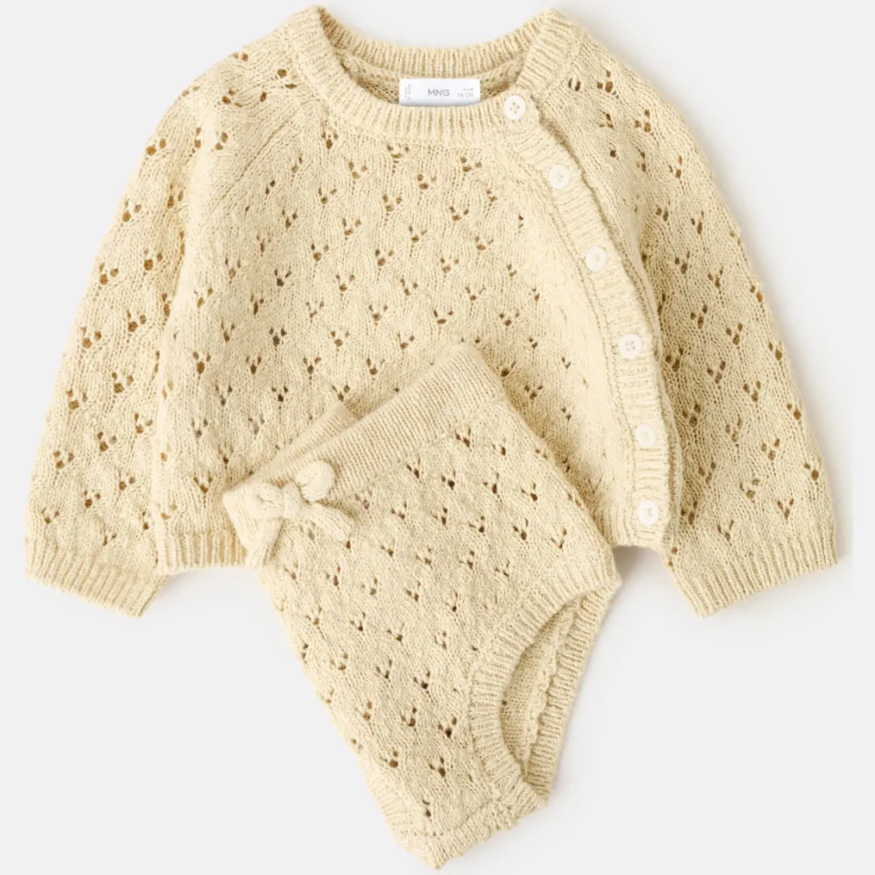 Mango Kids casual short lichtgeel, foto 3