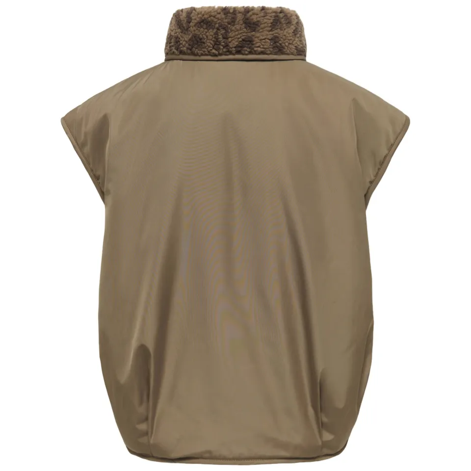 Only teddy bodywarmer met panterprint khaki, foto 2