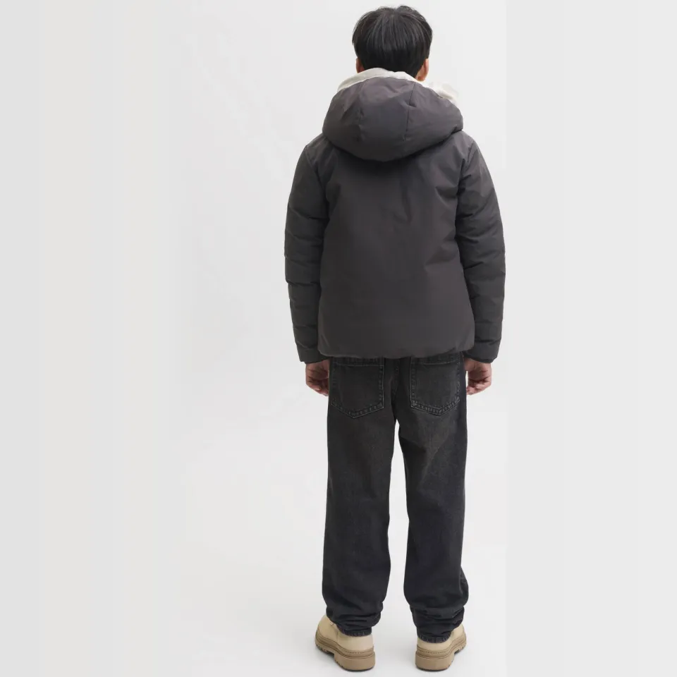 Jack & Jones JJEBROOKLYN reversible winterjas donkergrijs zwart, foto 3