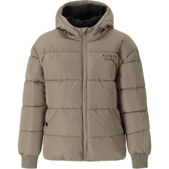 Retour Jeans Alrik winterjas taupe Lichtgrijs