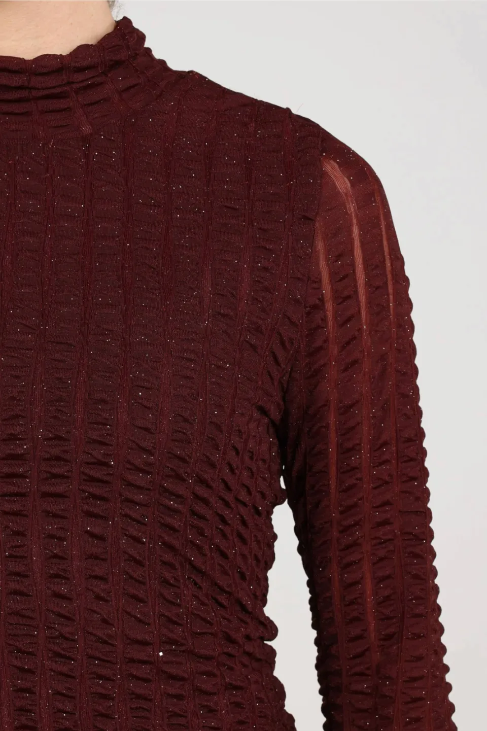 NUKUS Goldie top donkerrood, foto 4