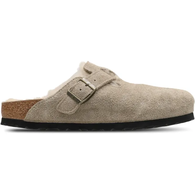 Birkenstock Boston Slippers en Sandalen Dames - Beige - Suède