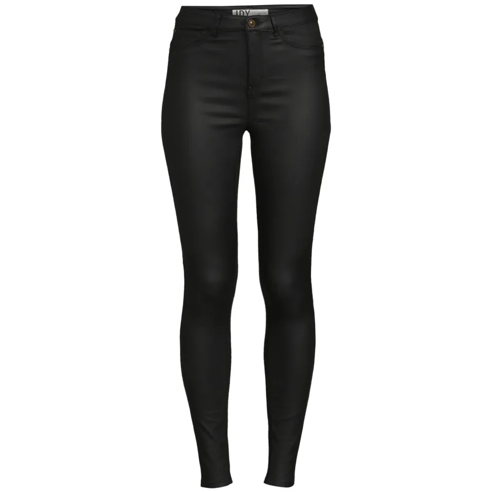 JDY JDYNEWTHUNDER coated skinny broek zwart, foto 2