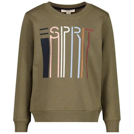 Esprit sweater met logo kaki groen Logo