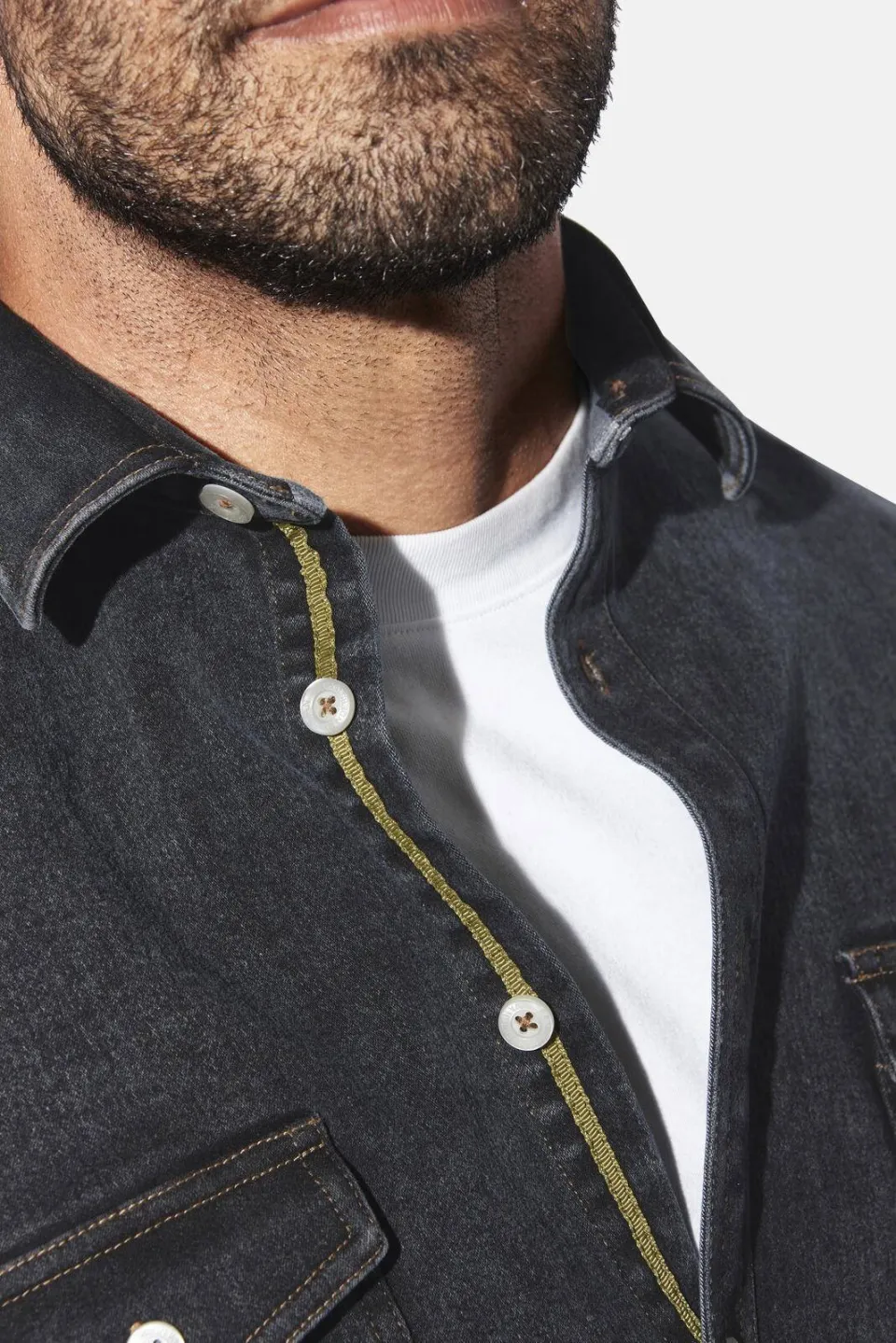 Jan Vanderstorm +FIT collectie denim overshirt OLAVIK Plus, foto 5