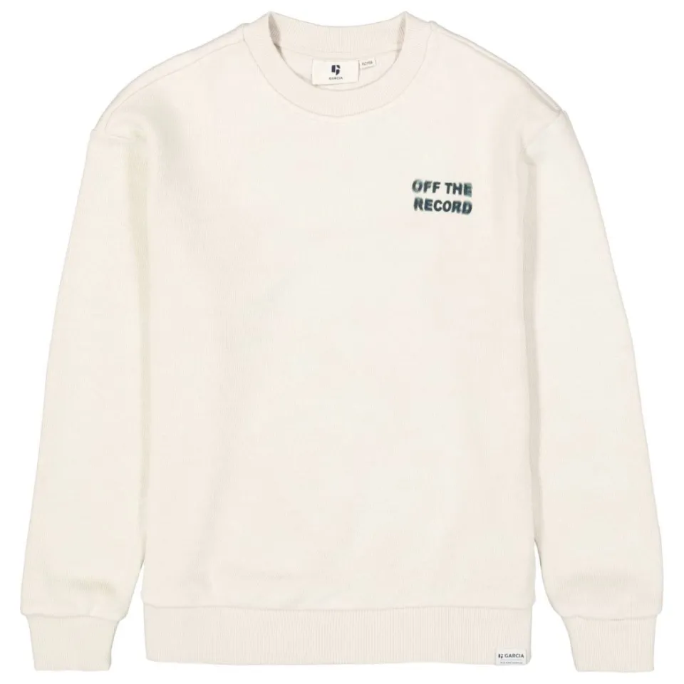 Garcia katoenen rechtvallende sweater met backprint - crème, foto 2