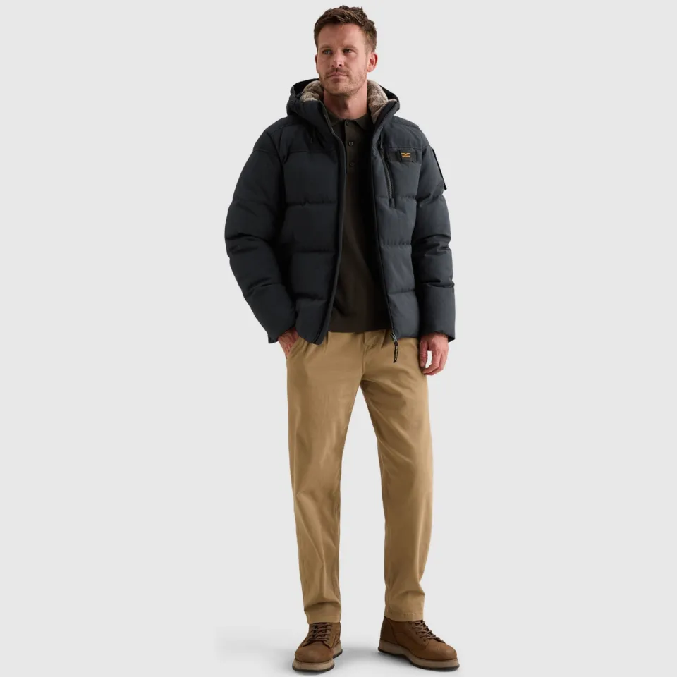 PME Legend YETCRAFT pufferjas met imitatiebontkraag - donkerblauw Salute