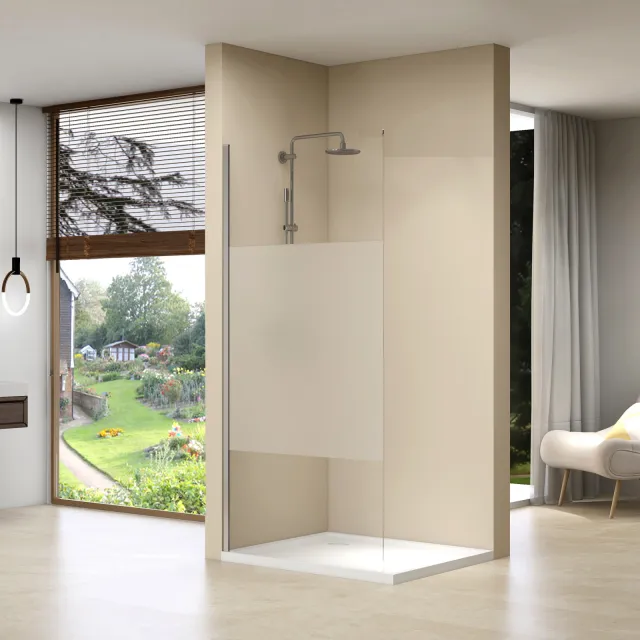 Van Rijn Inloopdouche Van Rijn ST01 Met Middenband 50x200 cm 8 mm Chroom