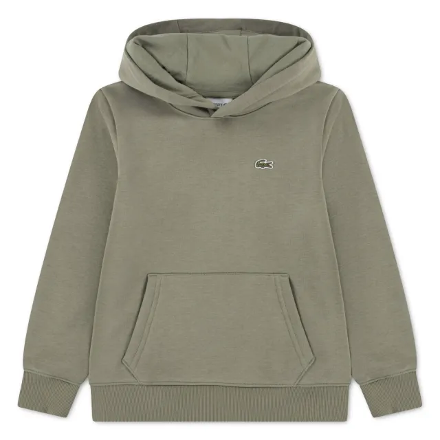 Lacoste fleece hoodie met logo - kaki