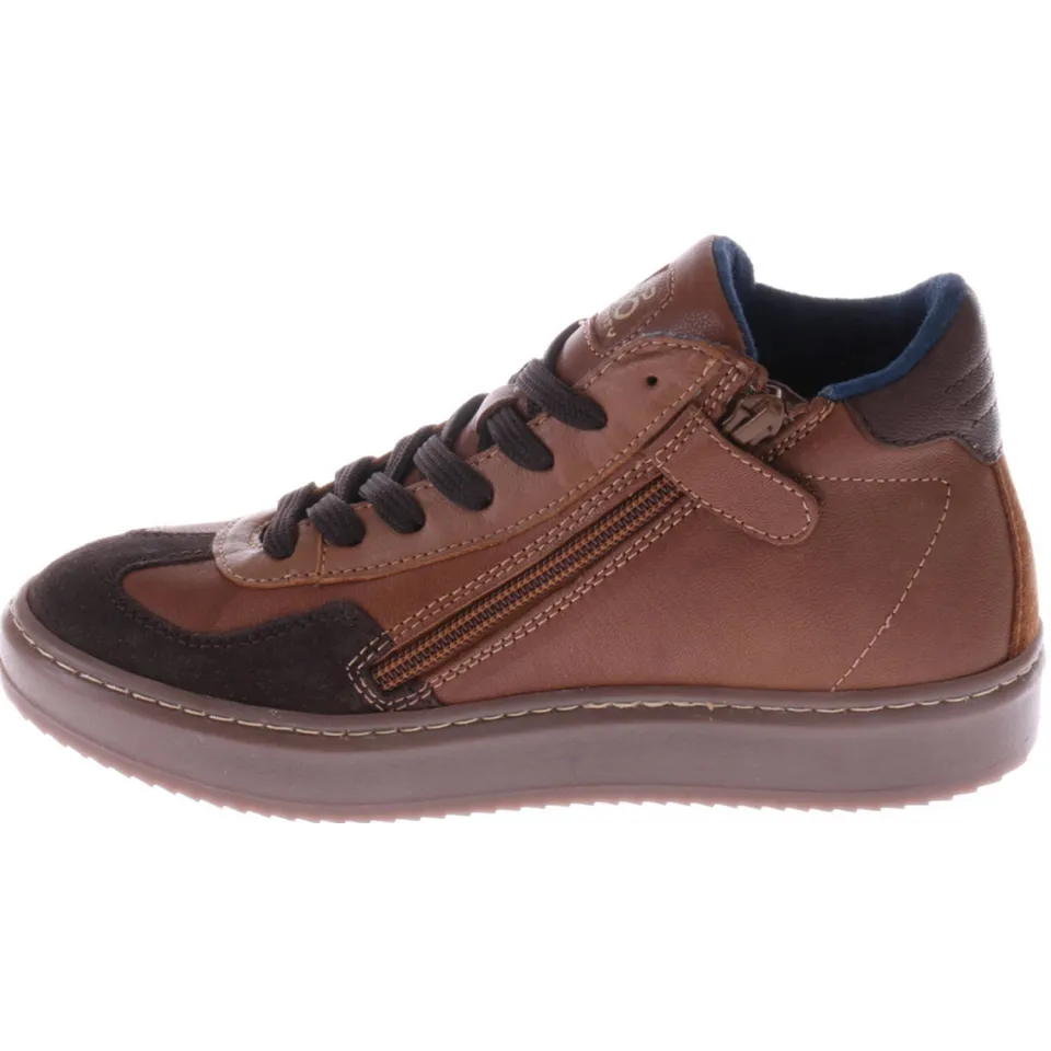 Hip leren sneakers cognac, foto 3