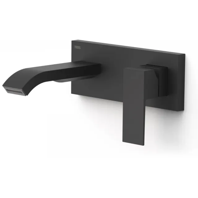 Tres Cuadro Exclusive korte licht wastafelmengkraan inbouw mat zwart