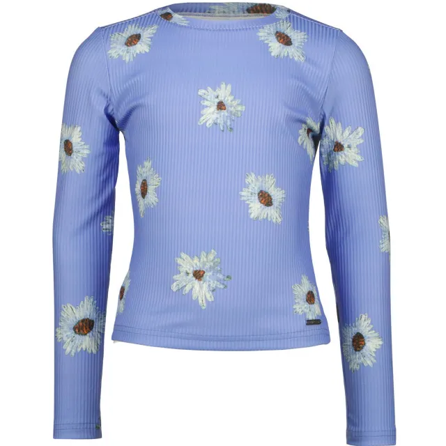 Raizzed gebloemde longsleeve lila Lila/wit