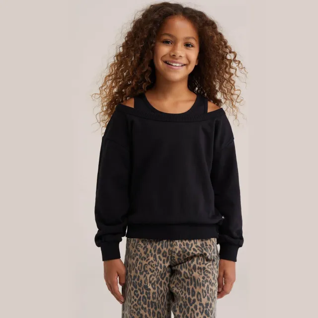 WE Fashion gemêleerde sweater - zwart
