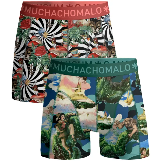 Muchachomalo Heren 2-pack Boxershorts Jackbean Alicewonder Veelkleurig