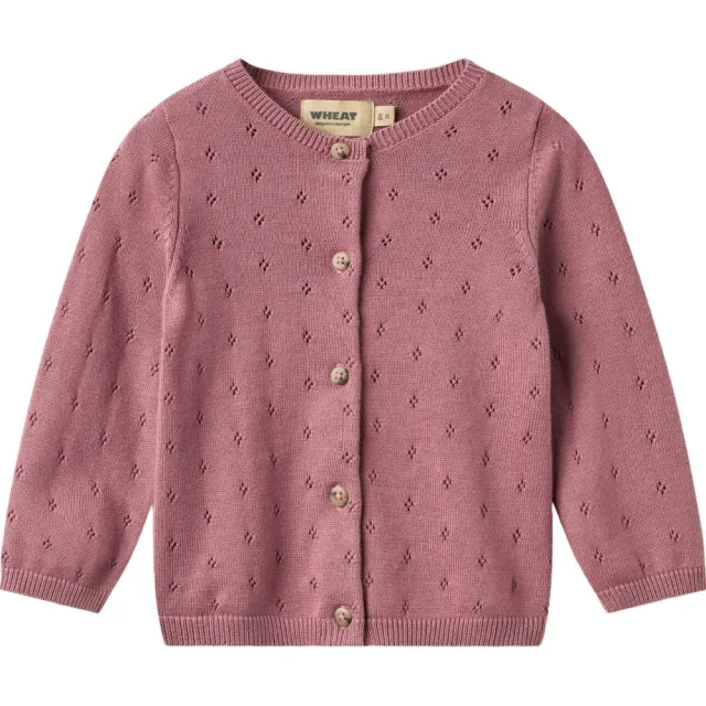 Wheat katoenen rechtvallend gebreid vest met cut-out - roze
