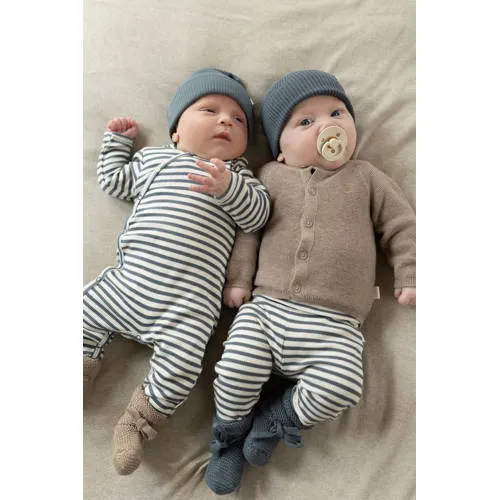 Noppies baby katoenen gestreepte babybroek blauw/ecru, foto 3