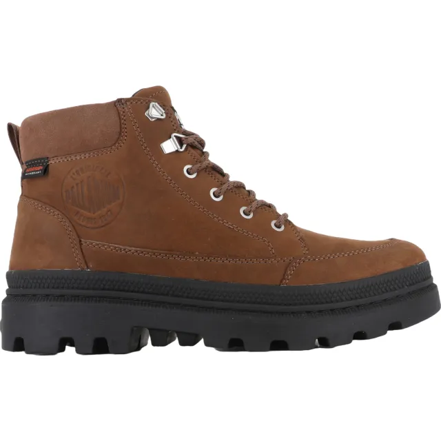 Palladium Pallatrooper Cuff WP+ leren veterboots met profielzool - cognac