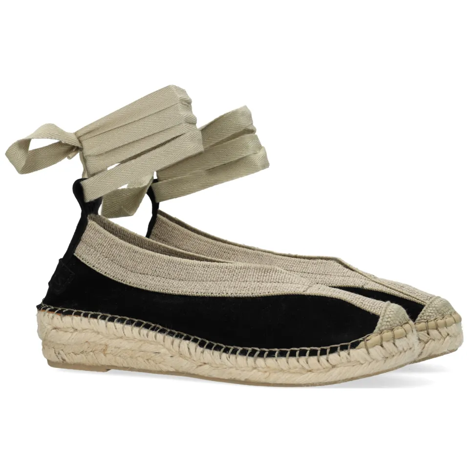 Shabbies Amsterdam Palma Kimono espadrille Suède Zwart, foto 6