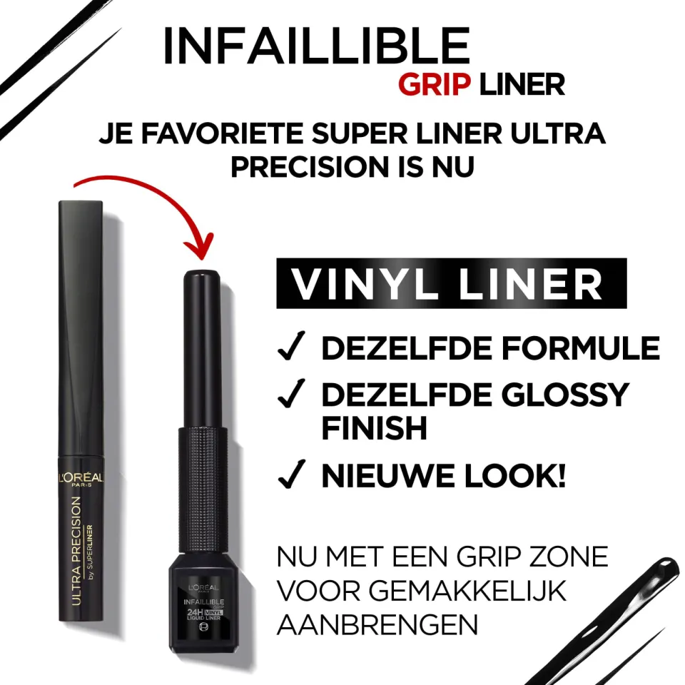 L'oréal Infaillible 24H Grip Vinyl Liquid eyeliner zwart, foto 3