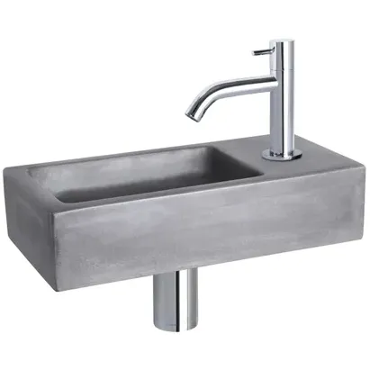 Differnz Fonteinset Mix&match Ravo Beton Gebogen Chroom Grijs