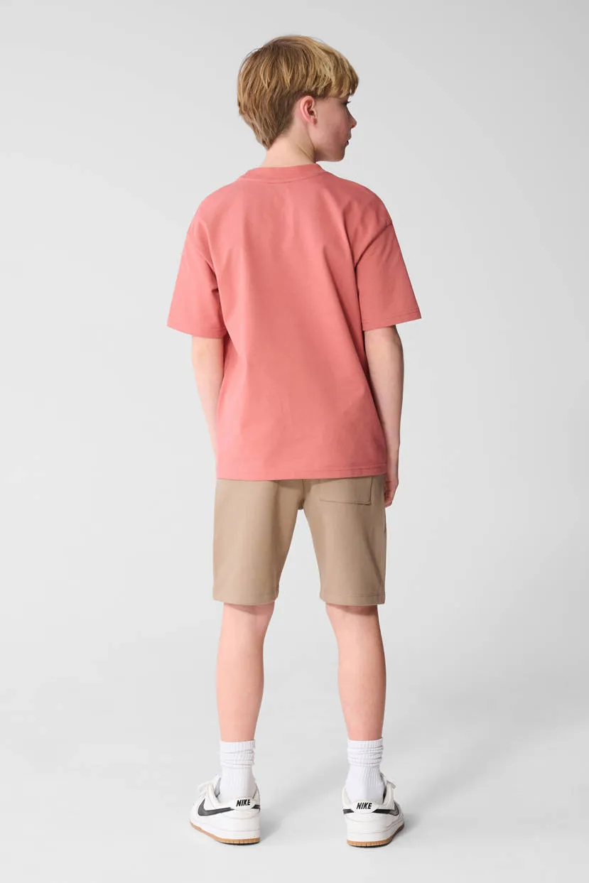 Shoeby regular waist sweatshort taupe, foto 4