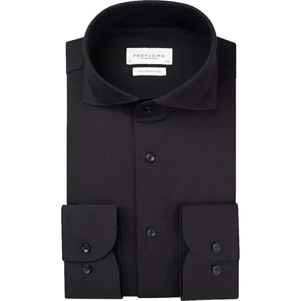 Profuomo Japanese Knitted overhemd zwart, foto 2