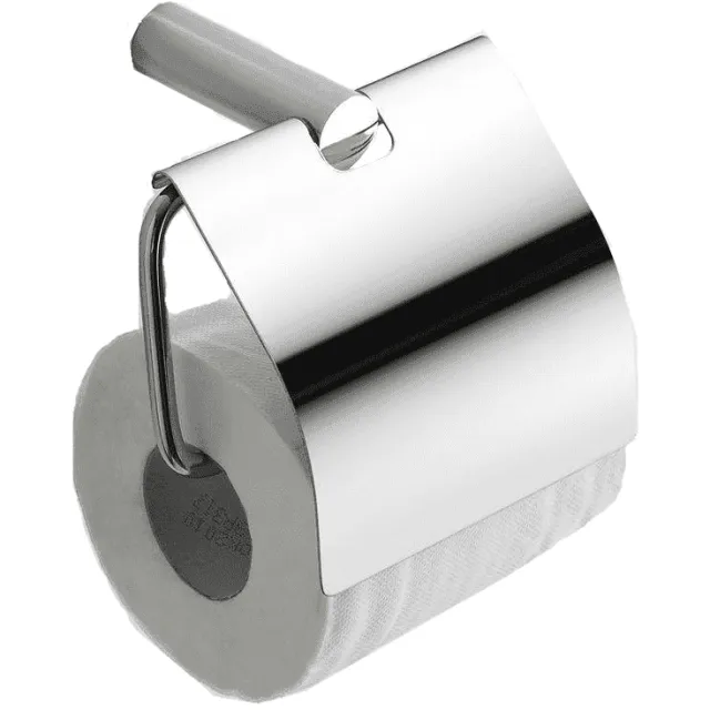 Wiesbaden Ida toiletrolhouder met klep chroom Glans-Chroom