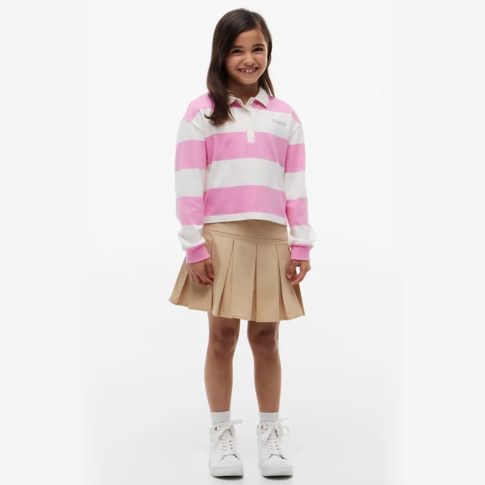 Tommy Hilfiger gestreepte polo - roze Roze/wit