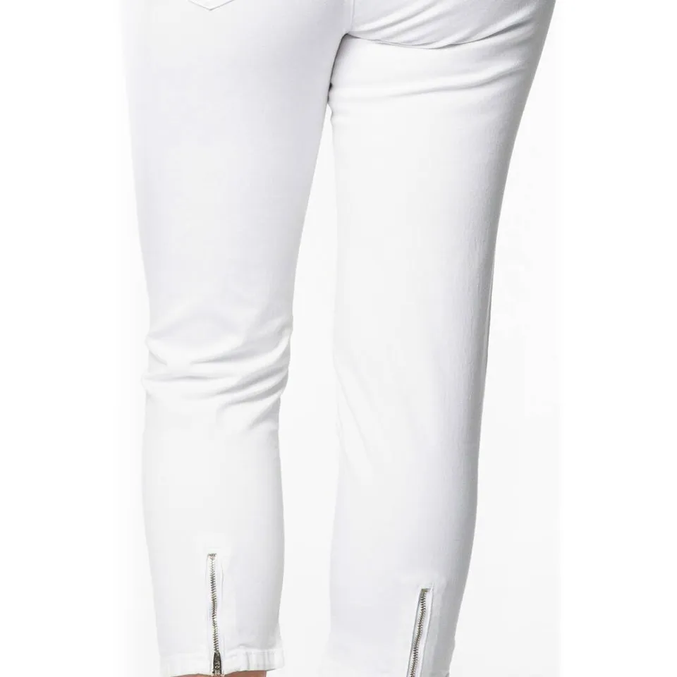 Yoek cropped high waist skinny jeans wit, foto 4