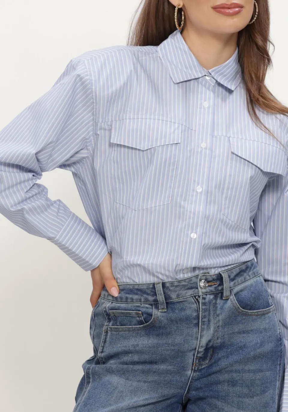 Notre-V Nv-ingrid blouse lichtblauw, foto 4